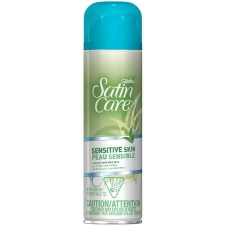 70s Sheer - Gillette Satin Care Sensitive Skin Shave Gel for Women, 7 Oz (Pack of 36)