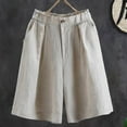 thumbnail image 4 of uublik Shorts for Women Super Soft Summer Savings Linen with Pockets Lounge Shorts Beige, 4 of 5