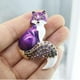 thumbnail image 3 of Broche de zorro esmaltado Zulema con Alfileres de broche púrpura, 3 of 8