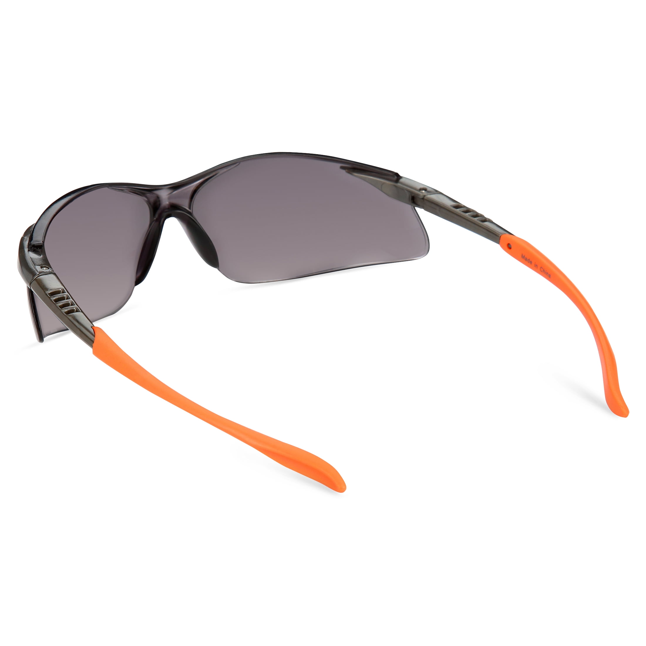 Safety Vu Rimless Safety Glasses, Smoke/Orange with Gray PC Lens.