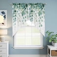 thumbnail image 6 of Eucalyptus Leaves Kitchen Window Curtains, Swag Curtains Valance for Bedroom Living Room Bathroom, Green Botanical Summer Spring Leaves Rod Pocket Window Curtain Block Drapes 2 Panels 36"x45", 6 of 9