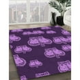 thumbnail image 3 of Ahgly Company Machine Washable Indoor Rectangle Transitional Dark Purple Area Rugs, 2' x 3', 3 of 7