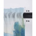thumbnail image 6 of Blue Ombre Curtains 45 Inch Length, Sheer Curtains for Bedroom Living Room Window Watercolor Landscape Abstract Rustic Rod Pocket Voile Drapes Kitchen Curtains Small Half Window 52"x45" 2 Panels, 6 of 7