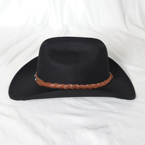STRANDCHIC Retro Western Hat Black Felt for Males Comfortable Durable Stylish Wear