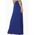 thumbnail image 4 of TheMogan Women's Casual Lounge Solid Foldable High Waist Draped Jersey Relaxed Long Maxi Skirt Denim Blue M, 4 of 7
