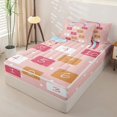 thumbnail image 3 of Manfei Hopscotch Number Zipper Twin Comforter Sets with Fitted Sheet and 2 Pillowcases, Rainbow Cloud Zipper Bedding Set, Pink, Pink Reversible, 4 Pieces, 3 of 7