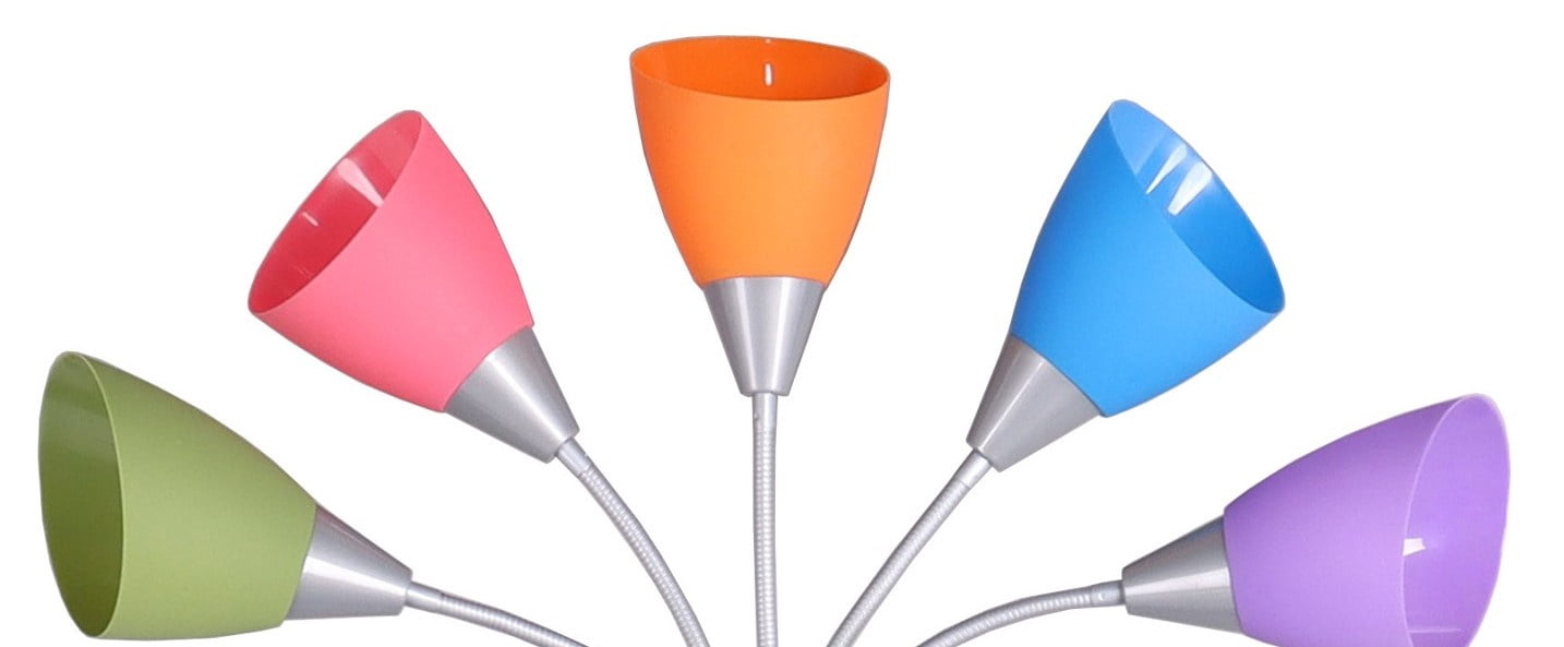Mainstays Multi-Color 5 Light Floor Lamp with Silver Finish
