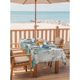 thumbnail image 2 of 60x120 Inch Outdoor Tablecloth with Umbrella Hole Zipper Rectangle Teal Coastal Turtle Rectangular Tablecloths Outside Waterproof Vintage Summer Beach Nautical Coral Patio Table Cover for Picnic, 2 of 8