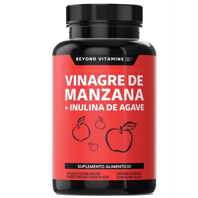 Vinagre de Manzana Inulina de Agave Vitaminas Suplemento Alimenticio Beyond Vitamins 150 Cápsulas