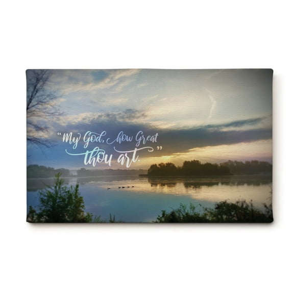 Personalized Planet My God, How Great Thou Art Spiritual Canvas Print | Faith Inspired Wall Artwork Ready to Hang in Office, Hallway, Kitchen or Family Room | 10x16