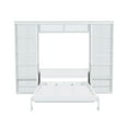 thumbnail image 4 of Euroco Wood Full Size Murphy Bed with Desk and Shelves, Space-Saving Wall Bed for Bedroom, 4 of 11