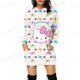 thumbnail image 3 of Sudadera con estampado de bloqueo de HELLO KITTY para mujer, sudadera informal de manga larga con cuello redondo, sudadera con capucha ajustada para otoño, 3 of 5