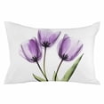 thumbnail image 2 of Purple Tulip Throw Pillow Cover, Pillowcase Protectors with Zipper, Breathable Decorative Lumbar Pillow Case Cover, Aesthetic&nbsp;Pastoral Flower Floral Spring Pillow Shams for Couch Sofa 16x24Inch, 2 of 8