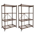 thumbnail image 1 of Origami 2-Pack R5-06W 4-Shelf Folding Steel Wire Shelving Storage, Bronze, 1 of 11