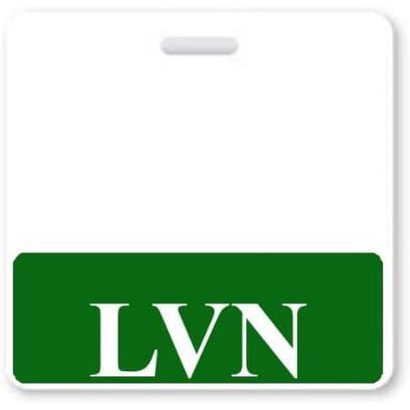"LVN" Horizontal Nurse ID Badge Buddy with Green Border by Specialist ID, Sold Individually