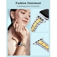 thumbnail image 4 of Wearlizer Beaded Bracelet Band Compatible with Apple Watch Band 38/40/41/42/44/45/46/49mm, Dressy Stainless Steel Jewelry Strap for iWatch Series 11 10 9 8 7-1 Ultra SE, 4 of 7