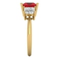 thumbnail image 3 of Clara Pucci 14K Yellow Gold Solid Gold Ruby Three-Stone Anniversary Ring for Women - 2.5 cttw Princess Cut, 3 of 8