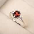 thumbnail image 2 of Natural red garnet ring, oval cut, sterling silver, January birthstone, engagement ring for her, 2 of 4