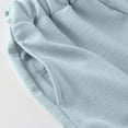 thumbnail image 5 of Summer Clothes for Girls Pants with Pockets 2-10 Years Elastic Waist Loose Wide Leg Shorts Knee Length (9-10 Years, Blue), 5 of 6