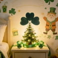thumbnail image 6 of Euaioeiu St. Patrick's Day Tree Topper Green Trefoil Decoration with Spring Base for Christmas Tree, 8.66x7.87 Inches, Plastic Party Ornament, 6 of 9