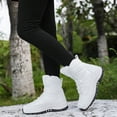 thumbnail image 7 of Gyexs Snow Boots for Women Lightweight Winter Warm Furry Lined Mid-Calf Booties Comfortable Outdoor Ankle Shoes, White, Size 7, 7 of 7