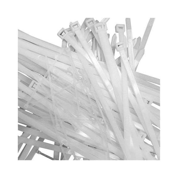 Electro Tape 18 Inch 120 Lbs Clear Nylon Cable Ties, 100 Pieces