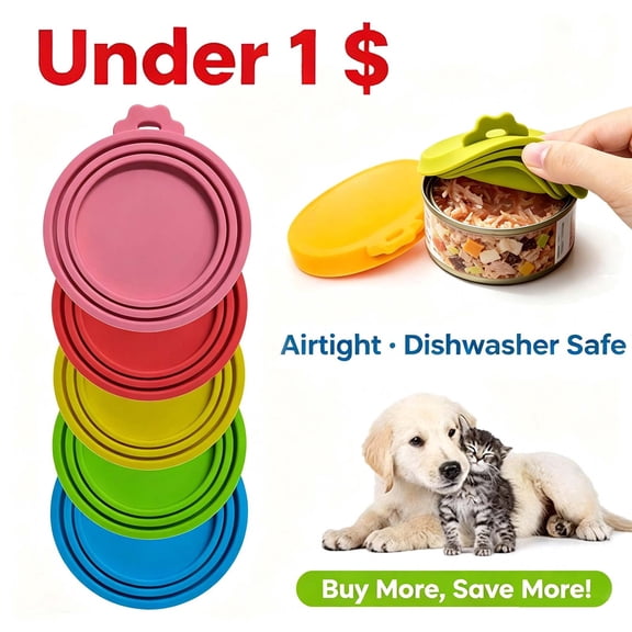Can Covers, 4.1"x3.5" Silicone Pet Food Can Lids, Dog & Cat Compatible, Reusable, Universal Fit, Airtight, Safe and No Hurt, Easy to Clean _ Blue