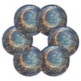 thumbnail image 7 of Yayeee 6 PCS Drink Coasters with Holder Set Woven Absorbent Round Tabletop Hot Pad, Crystal Moon, 7 of 7