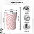 thumbnail image 4 of PAYOHTO Pink Geometric Wavy Insulated Stainless Steel Tumbler 12 oz Thermos Come with Straw Kids Leak-Proof Travel Mug Cup, 4 of 7