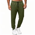 thumbnail image 5 of Men Waffle Jogger Pants Drawstring Elastic Waist Sweatpants with Pocket,Casual Comfy Home Outdoor or Sports Daily Wear,Green,XXL, 5 of 9