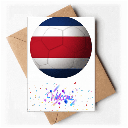 Costa Rica National Flag Soccer Football Welcome Back Greeting Cards Envelopes Blank