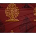 thumbnail image 4 of oneOone Polyester Lycra Dark Red Fabric Floral & Flying Swan Block Craft Projects Decor Fabric Printed By The Yard 56 Inch Wide, 4 of 4