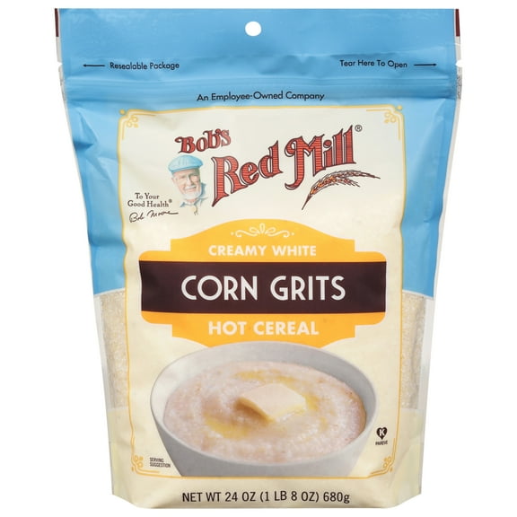 Bob's Red Mill Creamy White Corn Grits Hot Cereal, Ready-to-Cook, 24 oz Bag