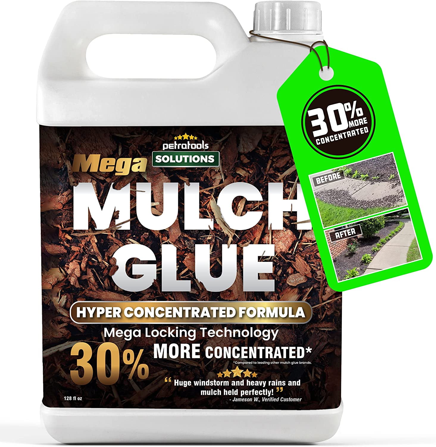 PetraTools Mega Mulch Glue Rock Glue, Gravel Glue, and Gravel Binder