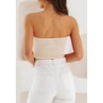 thumbnail image 3 of Womens Tube Tops Summer Sweater Twist Knot Front Knit Bandeau Strapless Ribbed Sleeveless Y2K Corset Crop Top, 3 of 6