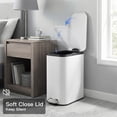 thumbnail image 4 of Bathroom Trash Can with Lid, 3.2 Gallon / 12 Liter Stainless Steel Garbage Can with Removable Liner Bucket, Small Step Wastebasket with Slim Design for Toilet Bedroom Office, White, 4 of 6