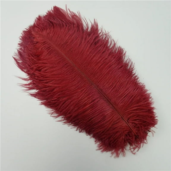 XmhyTop-A 10 Pcs 15-20cm Feathers, Wedding Feathers, Decorative Feathers, Centerpiece Feathers for Wedding Decor DIY Crafts,Dark Red