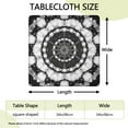thumbnail image 2 of Black White Tie Dye Mandala Pattern Square Fitted Tablecloth with Elastic Edge,Square Table Cover,Washable Elastic Table Cover for Home Kitchen Party Decor 34"x34", 2 of 6