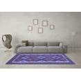 thumbnail image 3 of Ahgly Company Indoor Square Oriental Blue Traditional Area Rugs, 7' Square, 3 of 4