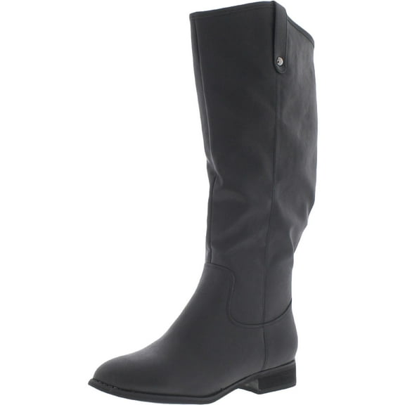 Journee Collection Womens Taven Faux Leather Block Heel Knee-High Boots