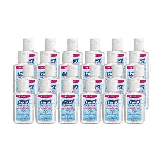 PURELL 9605-24 2 oz. Flip-Cap Bottle Advanced Refreshing Gel Hand Sanitizer - Clean Scent (24/Carton)