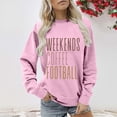 thumbnail image 2 of Holzkary Women's Football Game Day Sweatshirt Graphic Print Sunday Long Sleeve Crewneck Fall Pullover Graphic Print Oversized Crewneck Sweatshirts Long Sleeve Pullover for Gameday Hoodies Pink Xl, 2 of 5