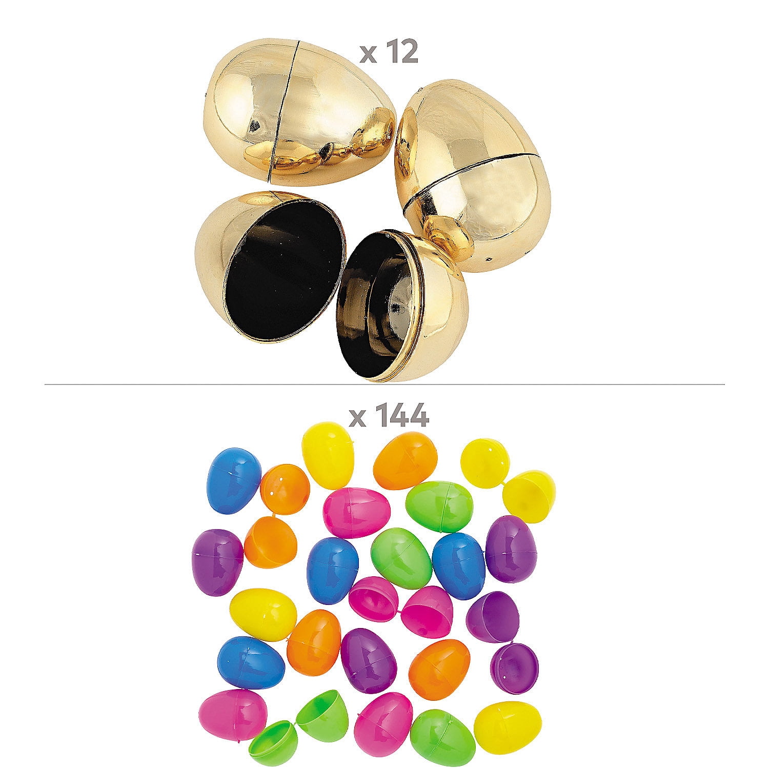 Bright & Golden Plastic Easter Egg Assortment Bulk 156 Pc