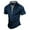 Navy, variant on Men's Muscle Fit Dress Shirts Summer Casual Button Down Short Sleeve High Stretch Wrinkle-Free Shirt