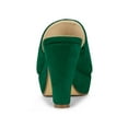 thumbnail image 2 of BLISSFUL STEP Women's Shoes Chunky Platform Open Toe Slides Block Heel Sandals Green 7, 2 of 8