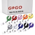 thumbnail image 1 of GOGO 50 PCS Retractable Badge Reel Name Tag Holder Reel Key Clip-Solid Assorted-50 Pcs, 1 of 8