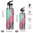thumbnail image 2 of Yayeee 20oz Double Wall Stainless Steel Water Bottle with Flip Straw, Pink Cheetah, 2 of 7