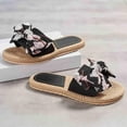 thumbnail image 4 of FAKKDUK Women's Espadrille Bow Knot Flat Sandal Slippers For Women Indoor And Outdoor Womens Straw Woven Slippers Shoes Bottom Comfortable Sandals Ladies Platform Trendy Sandal Slides, 8.5&Black, 4 of 8