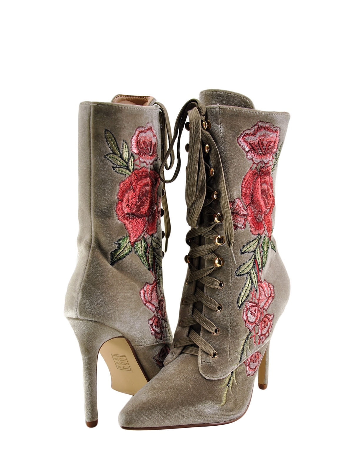 Cape Robbin Cape Robbin Mini 108 Women's Embroidered Lace Up Boot