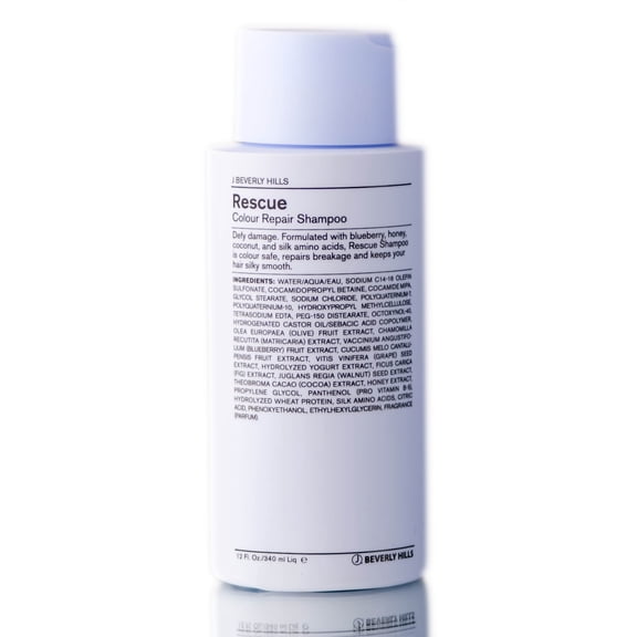12 oz , J Beverly Hills Rescue Colour Repair Shampoo Hair - Pack of 2 w/ SLEEKSHOP Teasing Comb